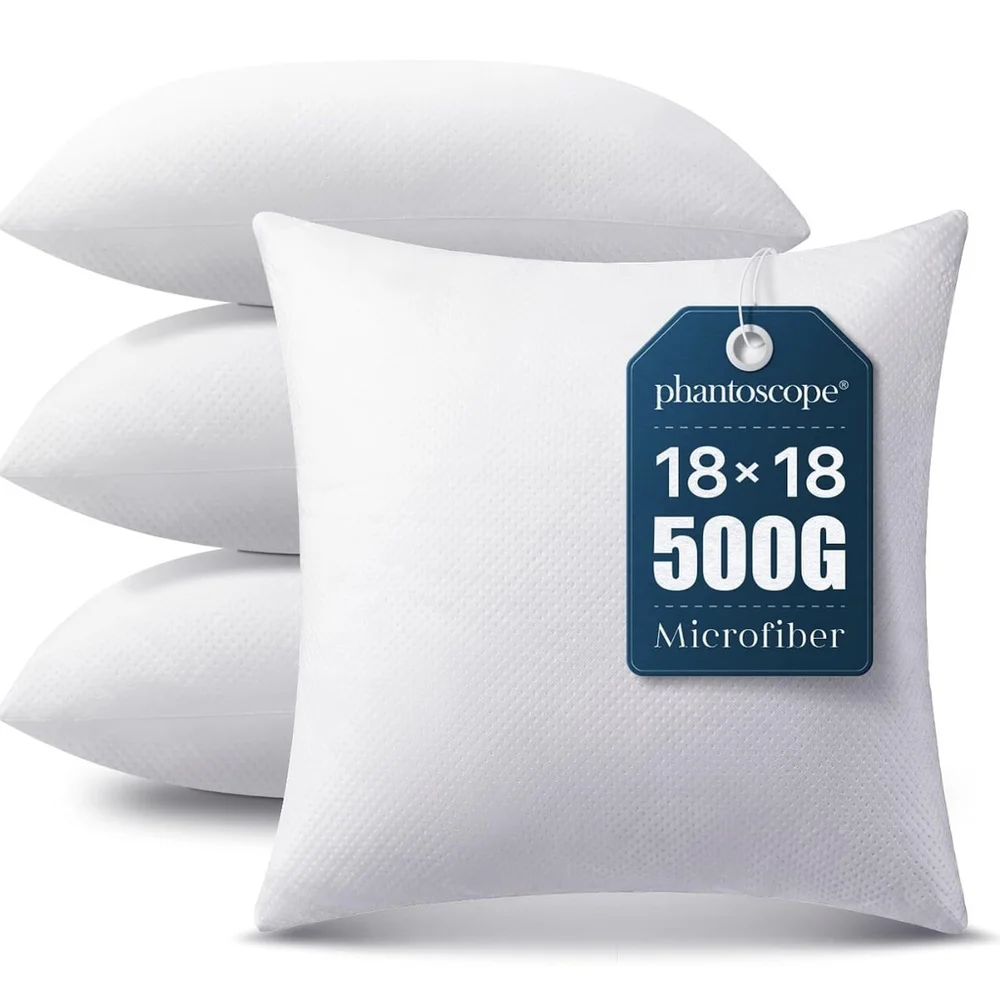 Phantoscope 18 x 18 Pillow Inserts - Pack of‎ 4 Outdoor Water Resistant NewInBox
